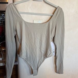 lululemon athletica Beige Long Sleeve Bodysuit